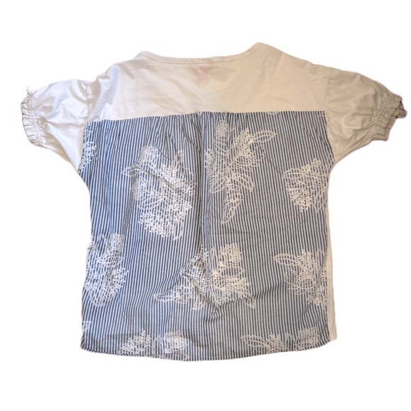 Joe Fresh Flower Back White T shirt with Ruffle Sleeve Detail Small - Picture 2 of 4